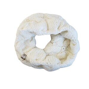 Christian Olivier Paris Chunky Cable Knit Ivory Muffler Cowl Scarf